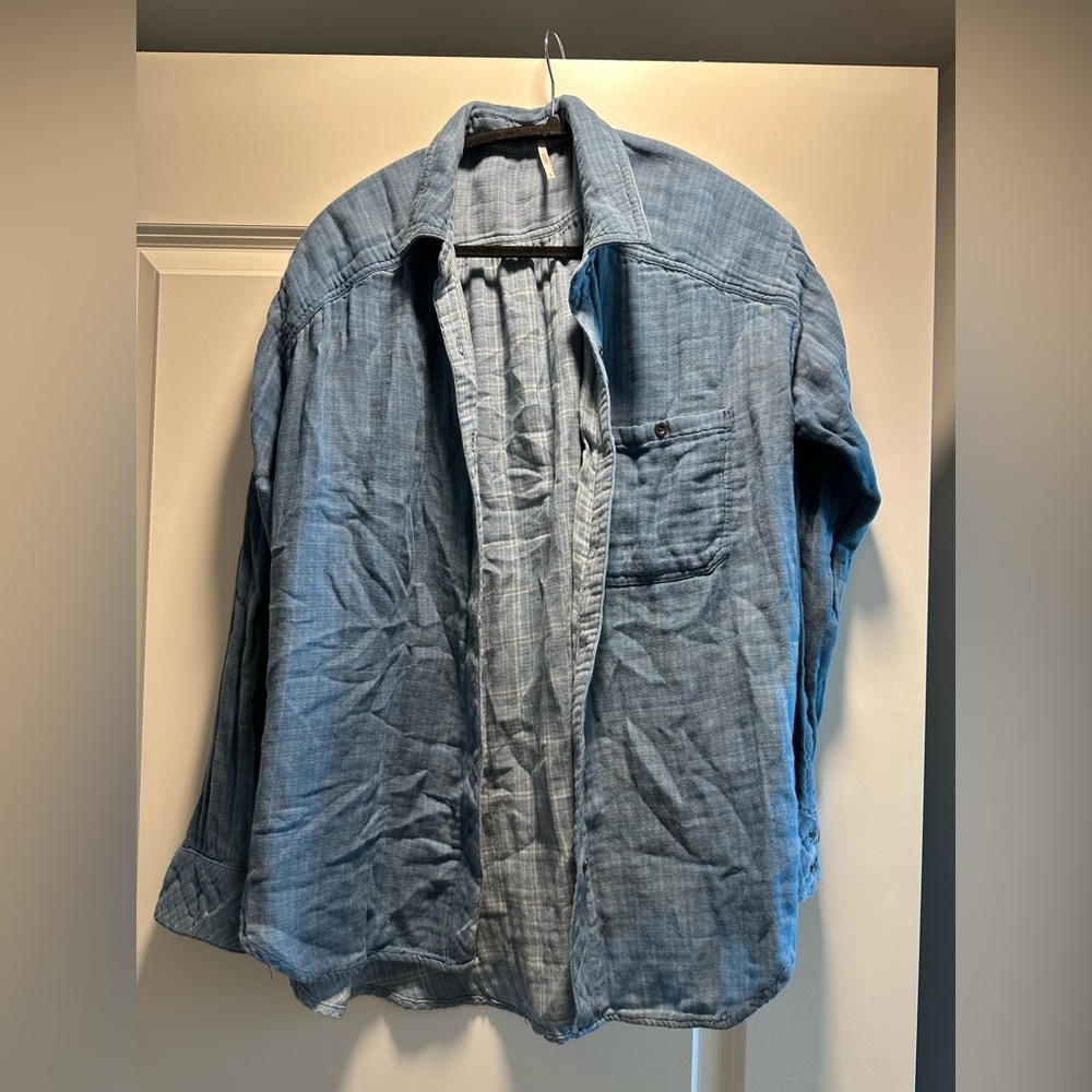 Free People Blue Denim Shacket